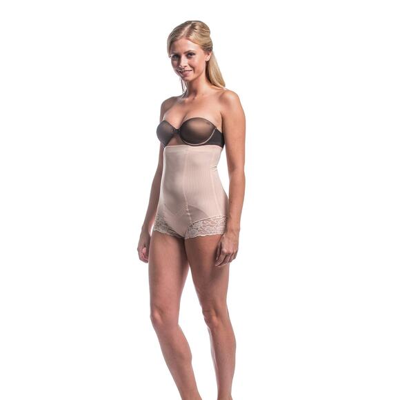 Magic BodyFashion Tummy Control Panties Hi-Waist Shapewear Brief Latte Size S - Picture 7 of 8